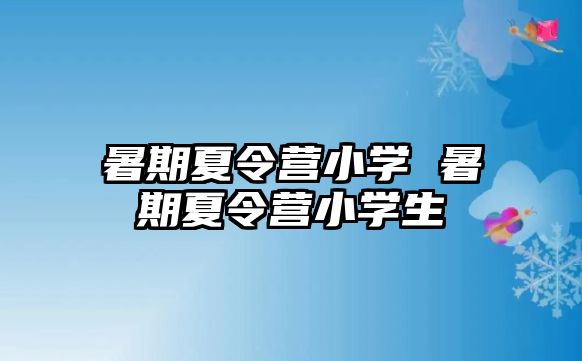 暑期夏令營小學 暑期夏令營小學生