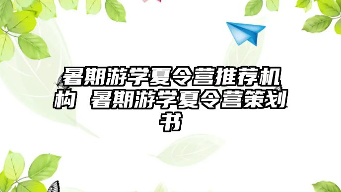 暑期游學夏令營推薦機構 暑期游學夏令營策劃書