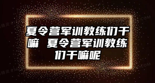 夏令營軍訓教練們干嘛 夏令營軍訓教練們干嘛呢