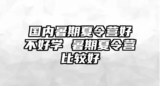 國內暑期夏令營好不好學 暑期夏令營比較好