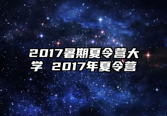 2017暑期夏令營大學 2017年夏令營