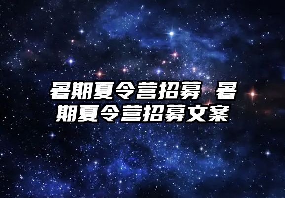 暑期夏令營招募 暑期夏令營招募文案