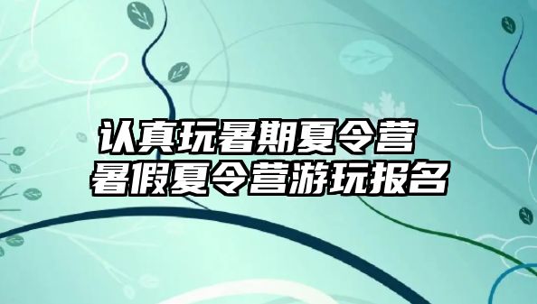 認(rèn)真玩暑期夏令營(yíng) 暑假夏令營(yíng)游玩報(bào)名