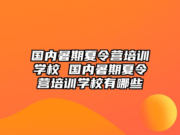 國內(nèi)暑期夏令營培訓(xùn)學(xué)校 國內(nèi)暑期夏令營培訓(xùn)學(xué)校有哪些