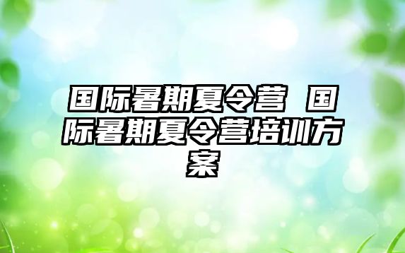 國際暑期夏令營 國際暑期夏令營培訓(xùn)方案