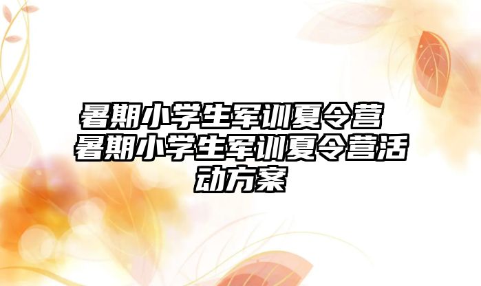 暑期小學(xué)生軍訓(xùn)夏令營(yíng) 暑期小學(xué)生軍訓(xùn)夏令營(yíng)活動(dòng)方案
