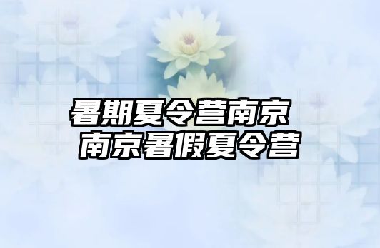 暑期夏令營南京 南京暑假夏令營