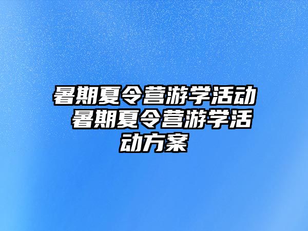 暑期夏令營(yíng)游學(xué)活動(dòng) 暑期夏令營(yíng)游學(xué)活動(dòng)方案