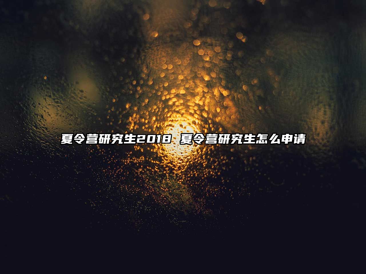 夏令營研究生2018 夏令營研究生怎么申請(qǐng)