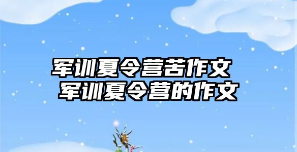 軍訓夏令營苦作文 軍訓夏令營的作文