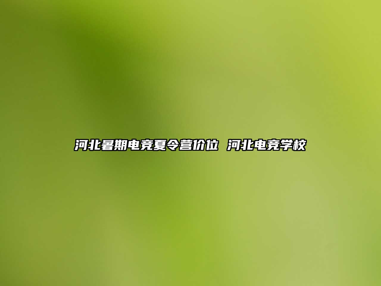 河北暑期電競夏令營價位 河北電競學校