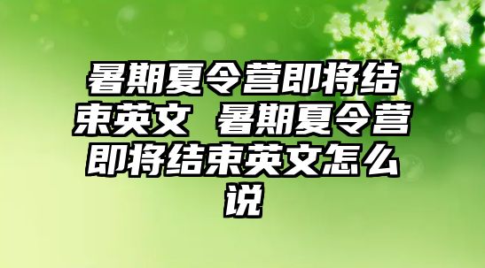 暑期夏令營即將結束英文 暑期夏令營即將結束英文怎么說