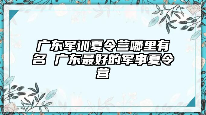 廣東軍訓夏令營哪里有名 廣東最好的軍事夏令營