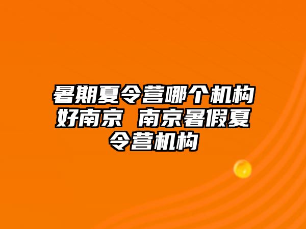 暑期夏令營哪個機(jī)構(gòu)好南京 南京暑假夏令營機(jī)構(gòu)
