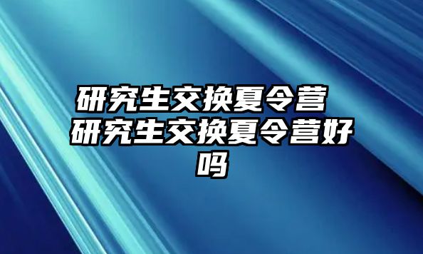 研究生交換夏令營 研究生交換夏令營好嗎