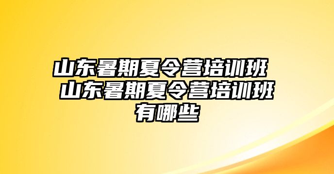 山東暑期夏令營(yíng)培訓(xùn)班 山東暑期夏令營(yíng)培訓(xùn)班有哪些