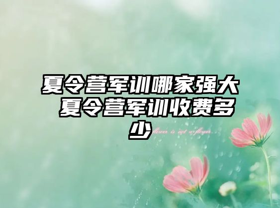 夏令營軍訓哪家強大 夏令營軍訓收費多少