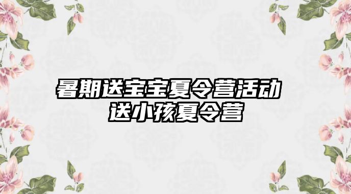 暑期送寶寶夏令營活動 送小孩夏令營