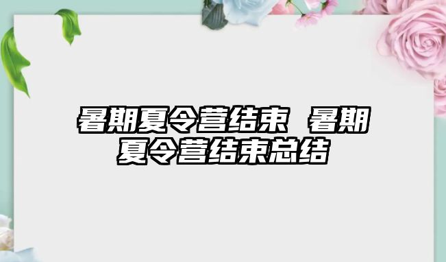 暑期夏令營(yíng)結(jié)束 暑期夏令營(yíng)結(jié)束總結(jié)