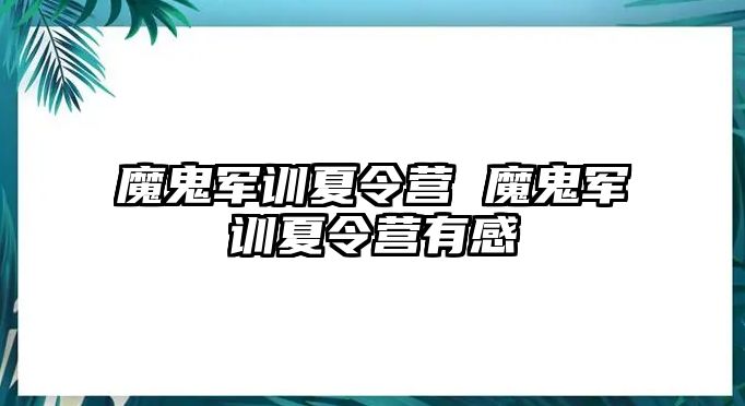 魔鬼軍訓夏令營 魔鬼軍訓夏令營有感