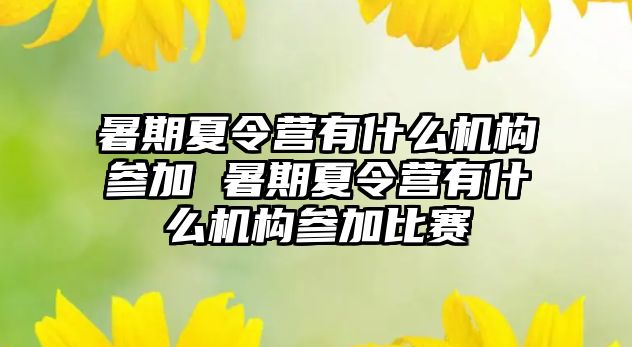 暑期夏令營有什么機構參加 暑期夏令營有什么機構參加比賽