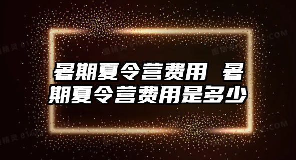 暑期夏令營費用 暑期夏令營費用是多少