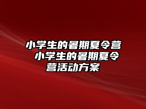 小學生的暑期夏令營 小學生的暑期夏令營活動方案