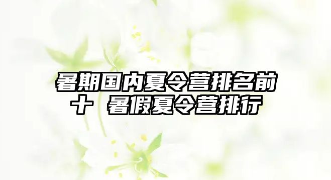 暑期國內(nèi)夏令營排名前十 暑假夏令營排行