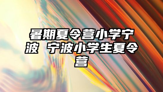 暑期夏令營小學(xué)寧波 寧波小學(xué)生夏令營