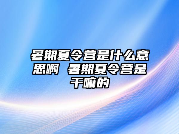 暑期夏令營是什么意思啊 暑期夏令營是干嘛的