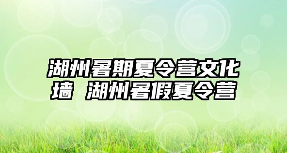 湖州暑期夏令營文化墻 湖州暑假夏令營