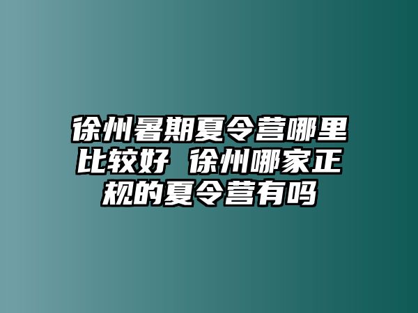 徐州暑期夏令營哪里比較好 徐州哪家正規的夏令營有嗎