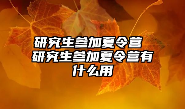 研究生參加夏令營 研究生參加夏令營有什么用