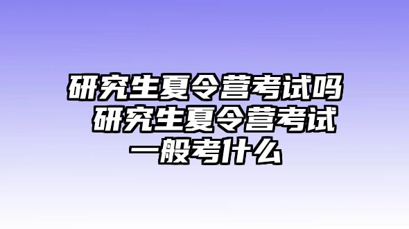 研究生夏令營考試嗎 研究生夏令營考試一般考什么