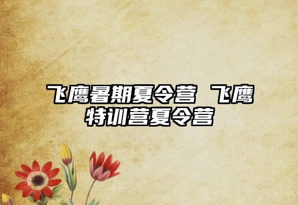 飛鷹暑期夏令營 飛鷹特訓營夏令營