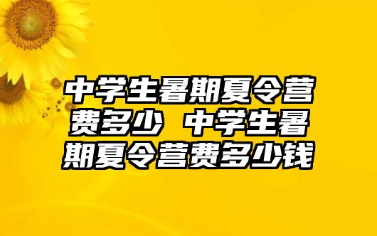 中學生暑期夏令營費多少 中學生暑期夏令營費多少錢