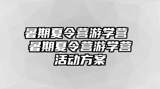暑期夏令營游學營 暑期夏令營游學營活動方案