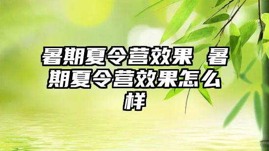 暑期夏令營效果 暑期夏令營效果怎么樣