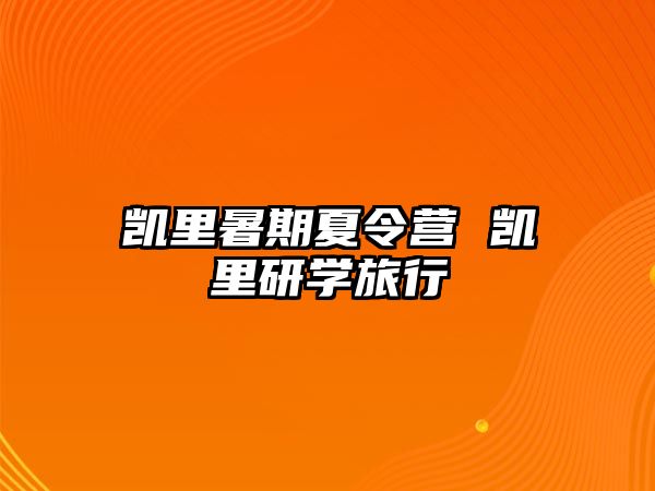 凱里暑期夏令營 凱里研學旅行