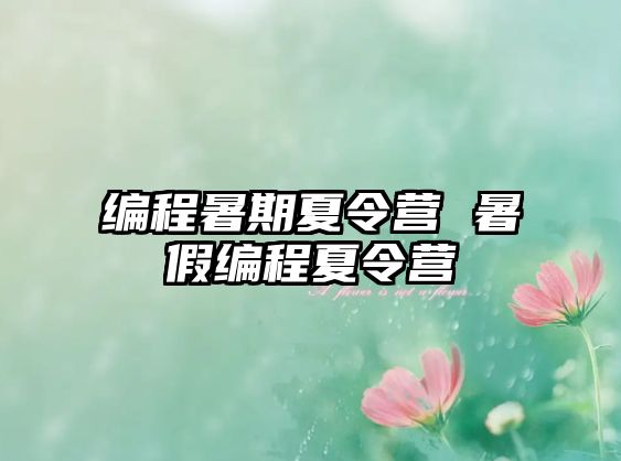 編程暑期夏令營 暑假編程夏令營