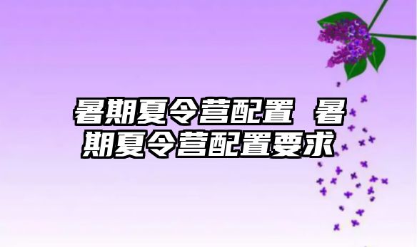 暑期夏令營(yíng)配置 暑期夏令營(yíng)配置要求