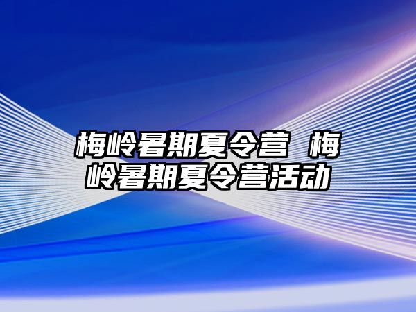 梅嶺暑期夏令營 梅嶺暑期夏令營活動