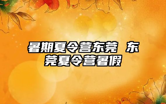 暑期夏令營(yíng)東莞 東莞夏令營(yíng)暑假