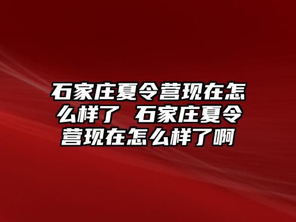 石家莊夏令營現(xiàn)在怎么樣了 石家莊夏令營現(xiàn)在怎么樣了啊