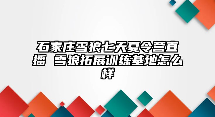 石家莊雪狼七天夏令營直播 雪狼拓展訓練基地怎么樣