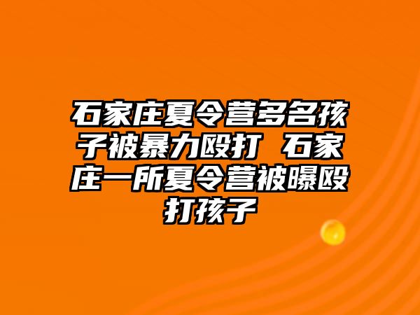 石家莊夏令營多名孩子被暴力毆打 石家莊一所夏令營被曝毆打孩子