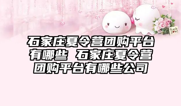 石家莊夏令營團購平臺有哪些 石家莊夏令營團購平臺有哪些公司