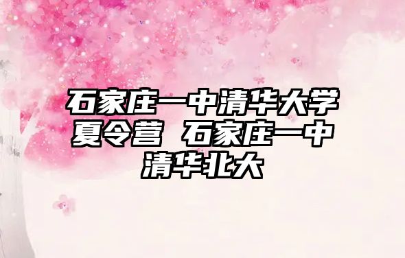 石家莊一中清華大學夏令營 石家莊一中清華北大