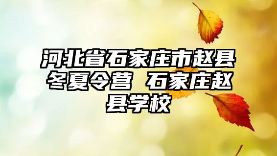 河北省石家莊市趙縣冬夏令營 石家莊趙縣學校