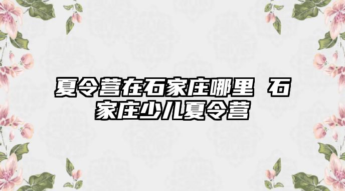 夏令營在石家莊哪里 石家莊少兒夏令營